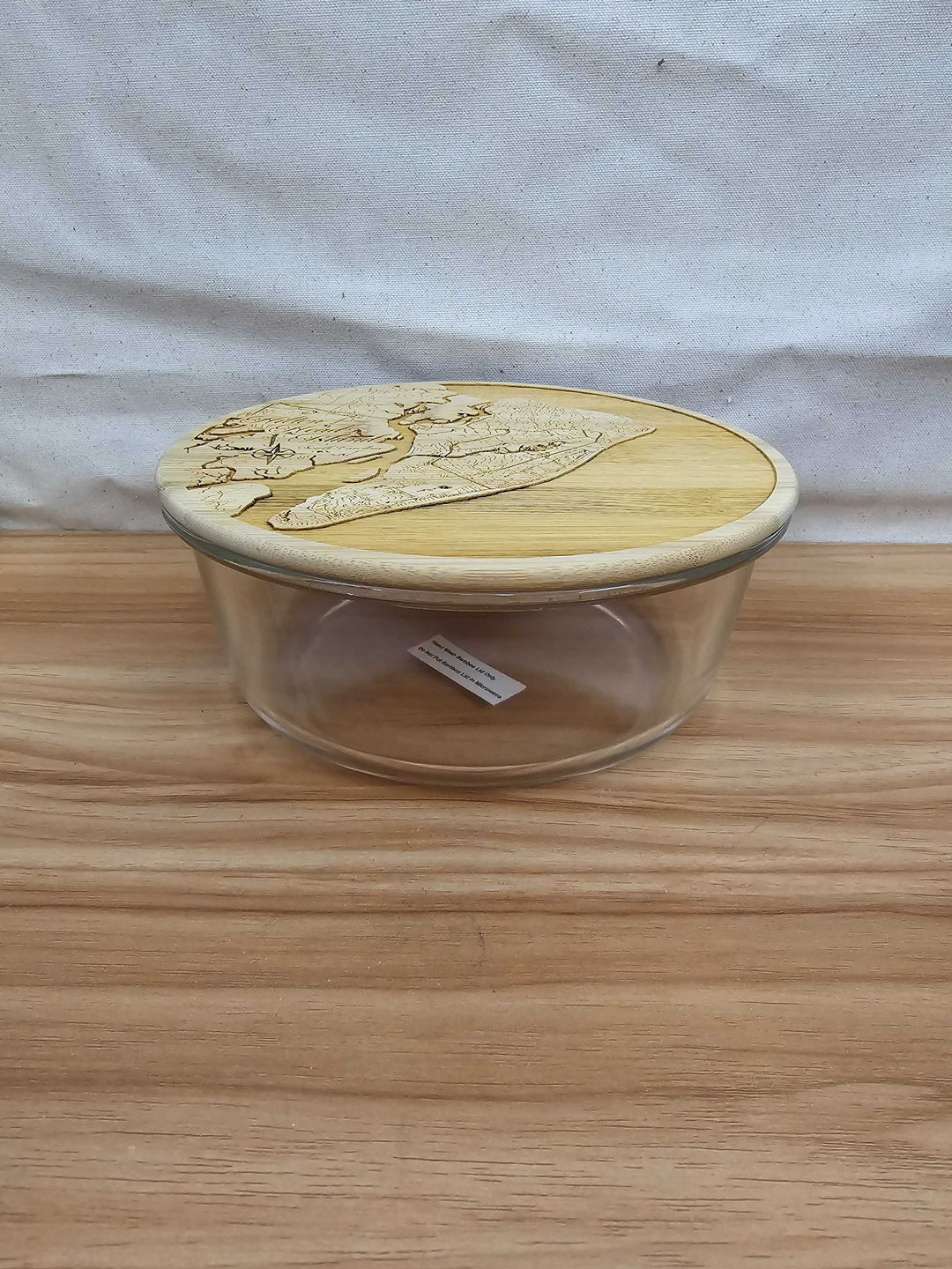 Custom Round Bamboo/Glass Containers