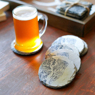 Custom Engraved Round Slate Coaster