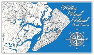 Hilton Head Island, SC Printed Map