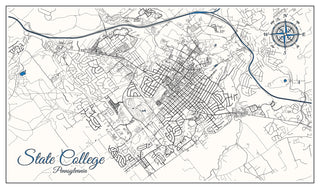 State College, Pennsylvania Printed Map
