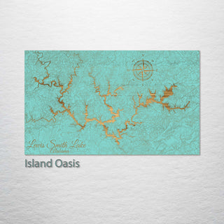 Lewis Smith Lake, AL Engraved Map