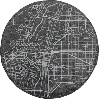 Albuquerque, New Mexico Round Slate Coaster