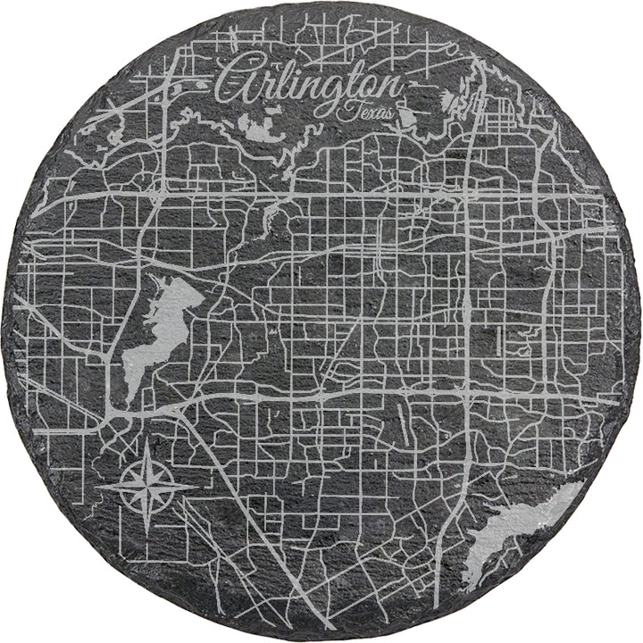 Arlington, Texas Round Slate Coaster