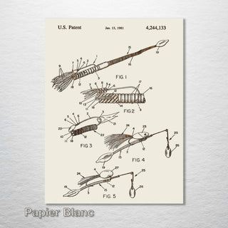 Exclusive - Bared Fishing Lure Engraved Patent