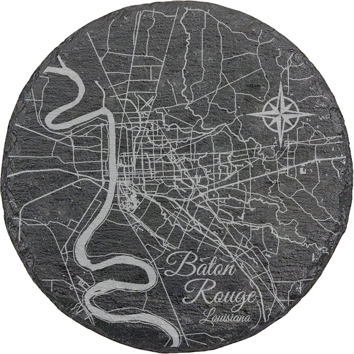 Baton Rouge, Louisiana Round Slate Coaster