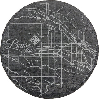 Boise, Idaho Round Slate Coaster