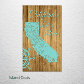 California Lakes & Rivers Street Map