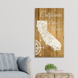 California Lakes & Rivers Street Map