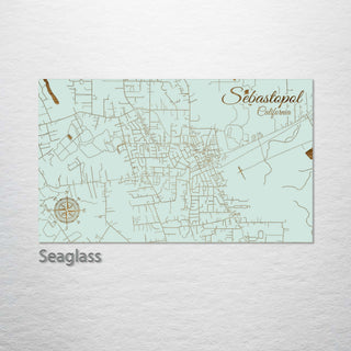 Sebastopol, California Engraved Map (Standard)