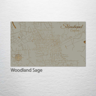 Sebastopol, California Engraved Map (Standard)