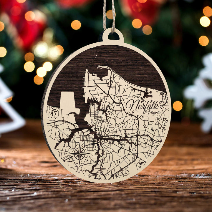 Norfolk, Virginia Round Ornament