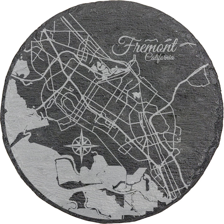 Fremont, California Round Slate Coaster