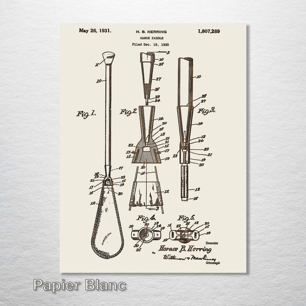 Canoe Paddle US Patent - Fire & Pine