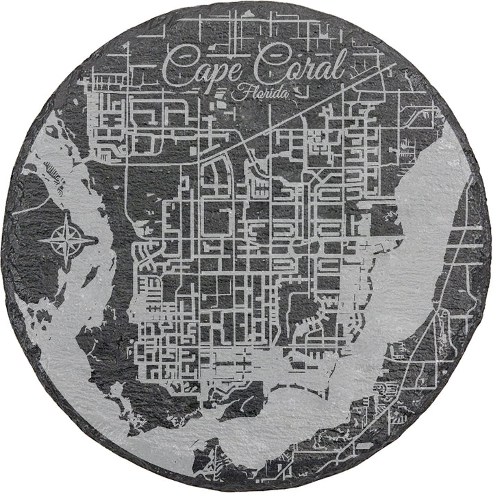 Cape Coral, Florida Round Slate Coaster