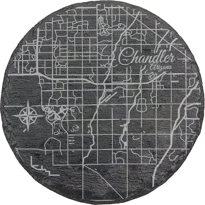 Chandler, Arizona Round Slate Coaster