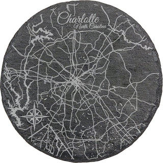Charlotte, North Carolina Round Slate Coaster