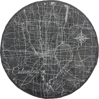 Columbus, Ohio Round Slate Coaster
