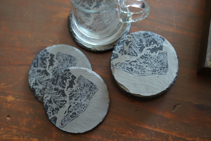 Engraved Round Slate Coaster