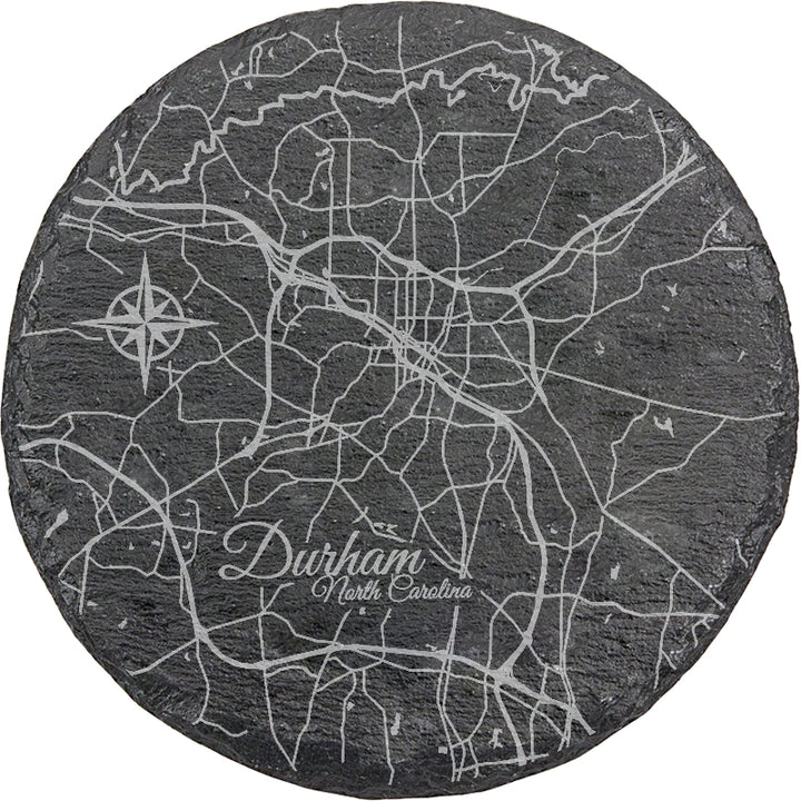 Durham, North Carolina Round Slate Coaster