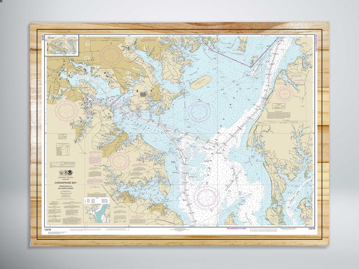 Chesapeake Bay Approaches to Baltimore Harbor Nautical Map