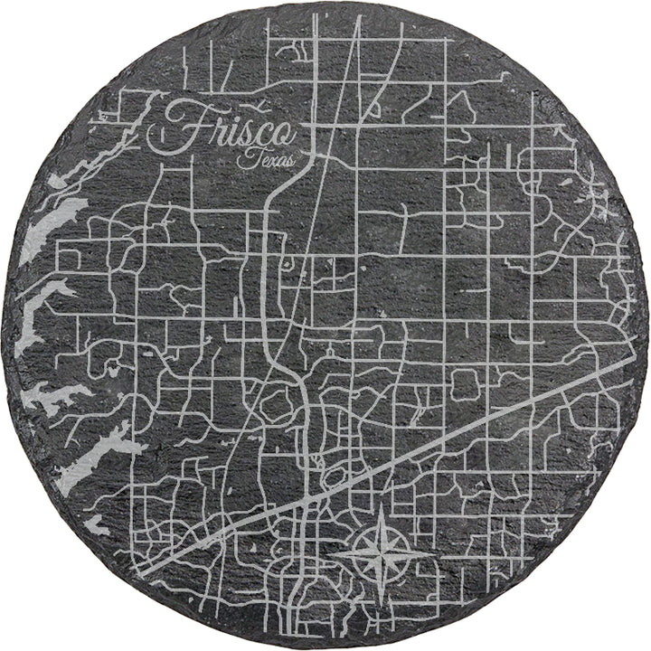 Frisco, Texas Round Slate Coaster