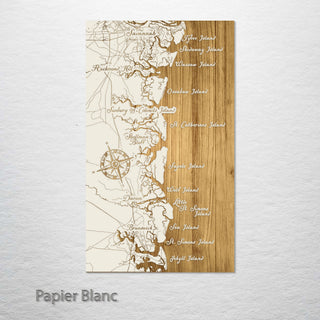 Savannah to Jekyll Island Engraved Map (MRSP)