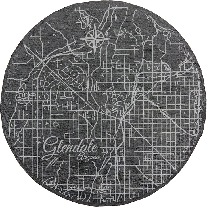 Glendale, Arizona Round Slate Coaster