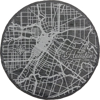 Houston, Texas Round Slate Coaster