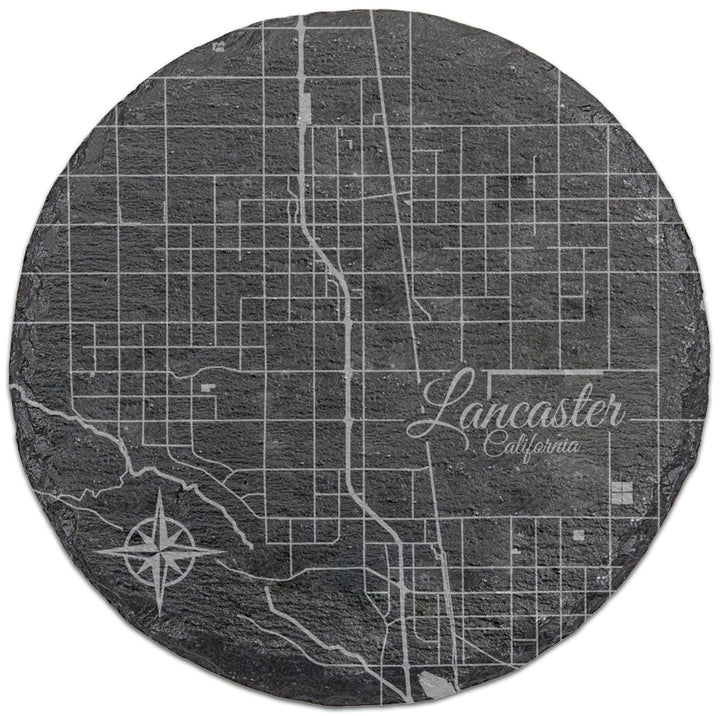 Lancaster, California Round Slate Coaster