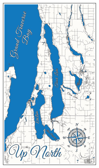 FP1951 - Torch Lake "Up North" Metal Micro Map (Standard)