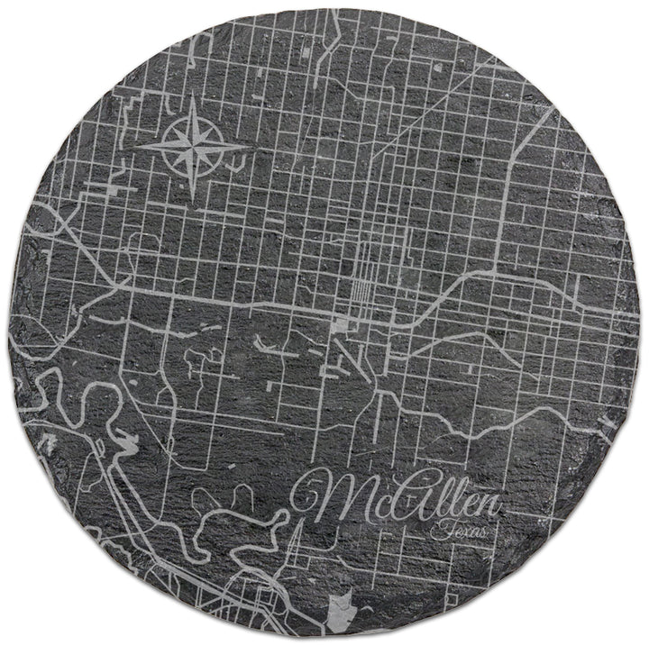 McAllen, Texas Round Slate Coaster