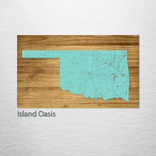 Oklahoma Isolated Engraved Map (Standard)