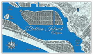 FP1829 - Balboa Island, CA Printed Map (Standard)