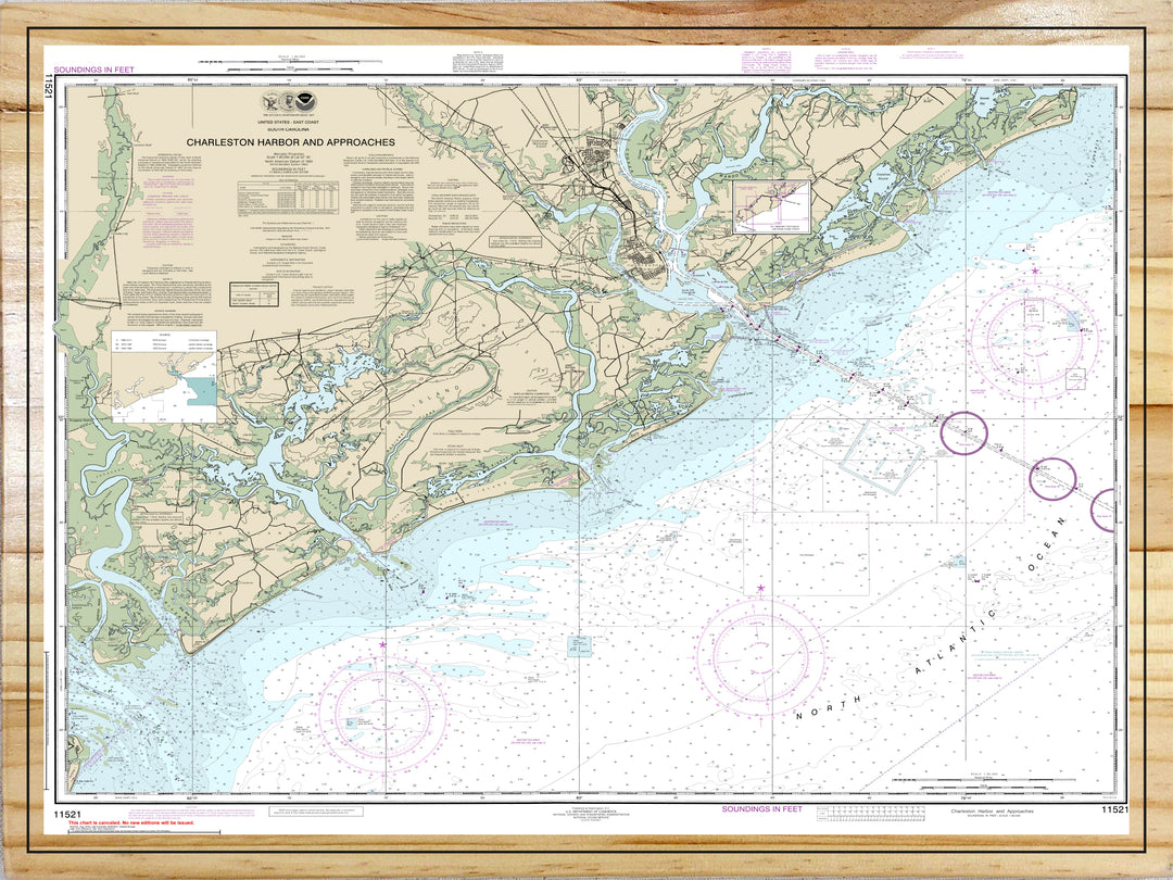 Charleston Harbor and Approaches Nautical Map (NOAA)