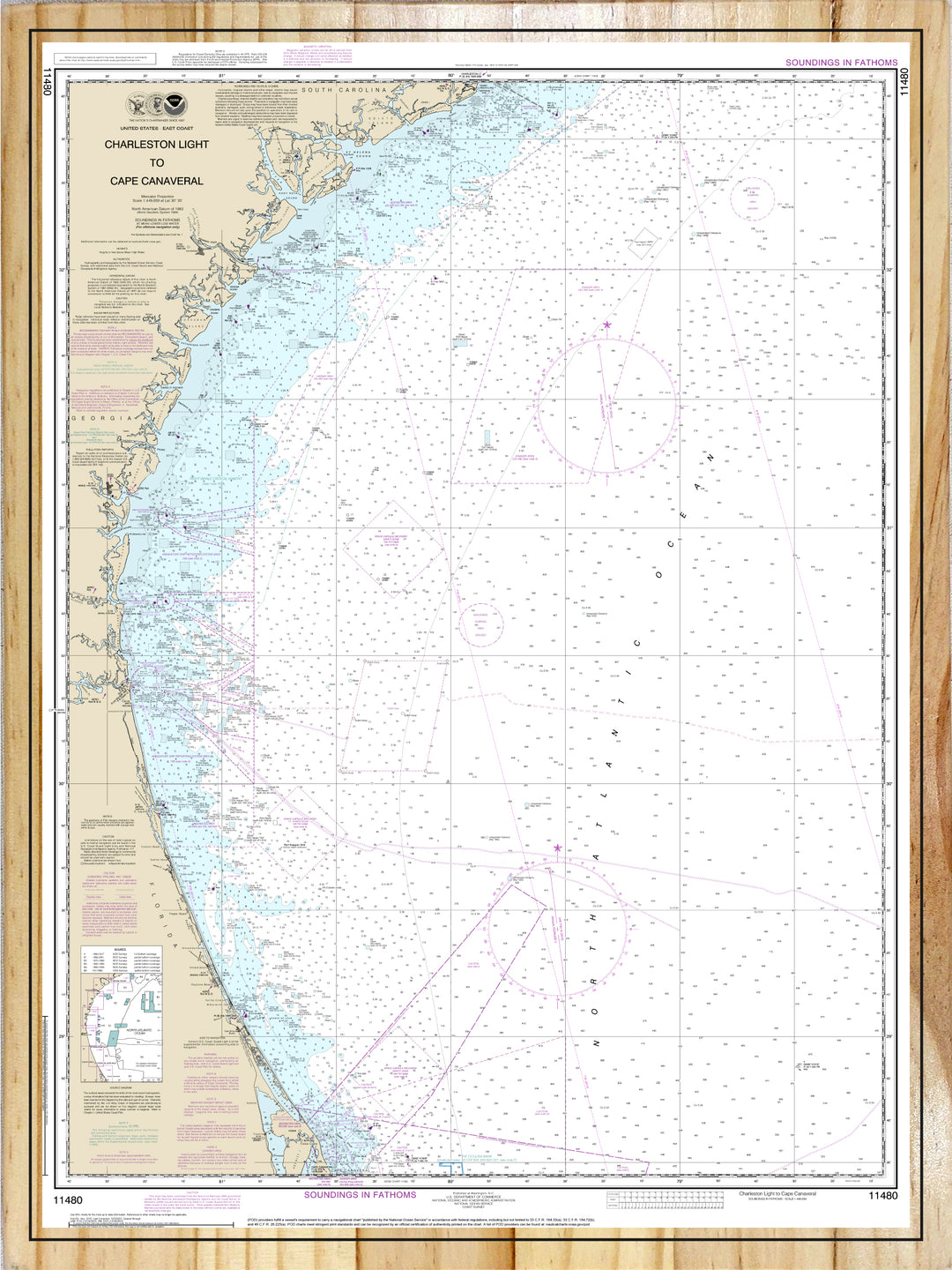 Charleston Light to Cape Canaveral Nautical Map (NOAA)