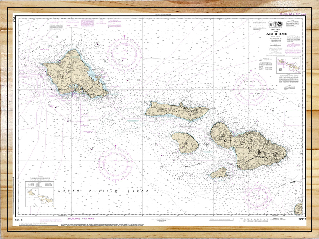 Hawaii to Oahu Nautical Map (NOAA)