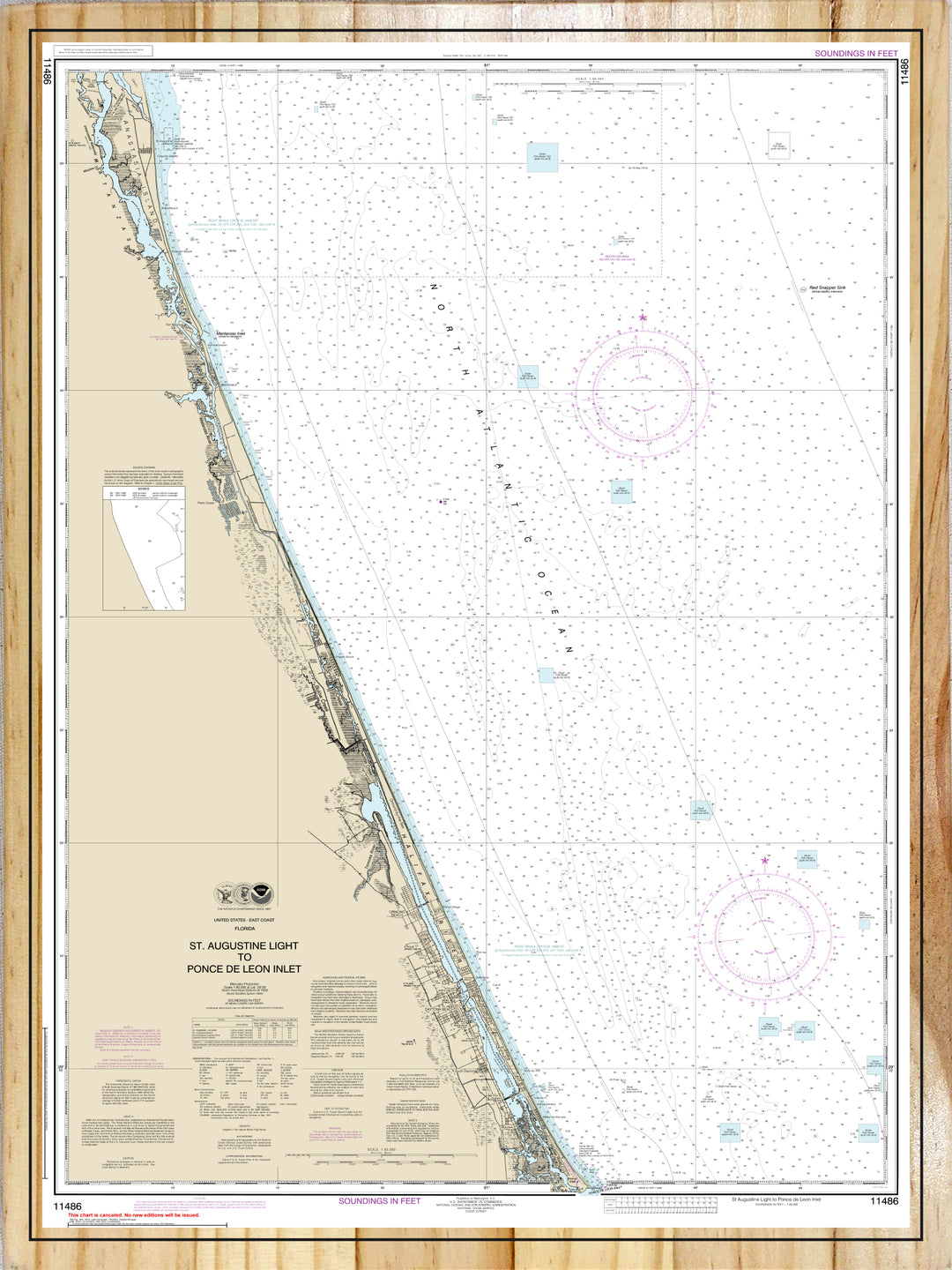 St. Augustine Light to Ponce De Leon Inlet Nautical Map (NOAA)