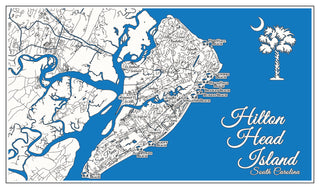 Hilton Head Island Plantations Beaches Palm Moon, SC Printed Map