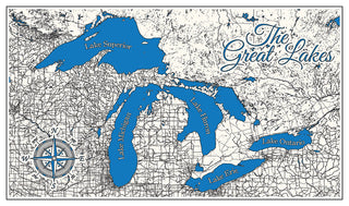 Great Lakes Street Printed Map (Bronze)