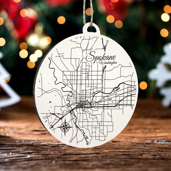 Spokane, Washington Round Ornament