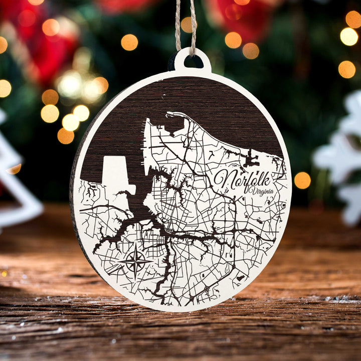 Norfolk, Virginia Round Ornament