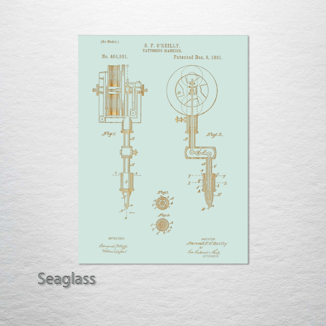FP0592 - Tattooing Machine Engraved Patent (Gold)