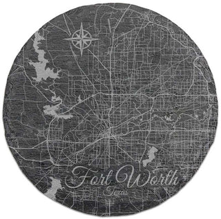 Fort Worth, Texas Round Slate Coaster