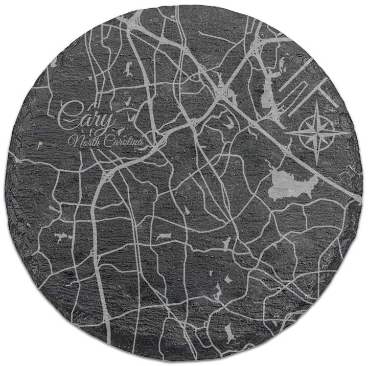 Cary, North Carolina Round Slate Coaster