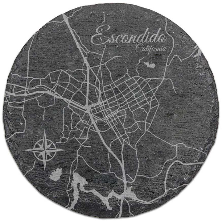 Escondido, California Round Slate Coaster