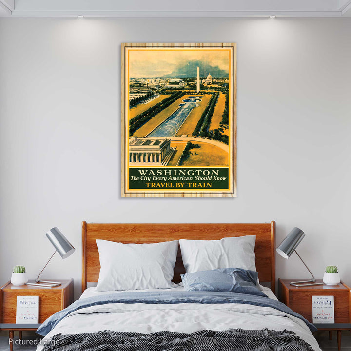 Washington D.C., Travel By Train Vintage Travel Poster