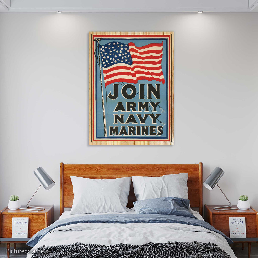 Join Army, Navy, Marines Vintage Poster