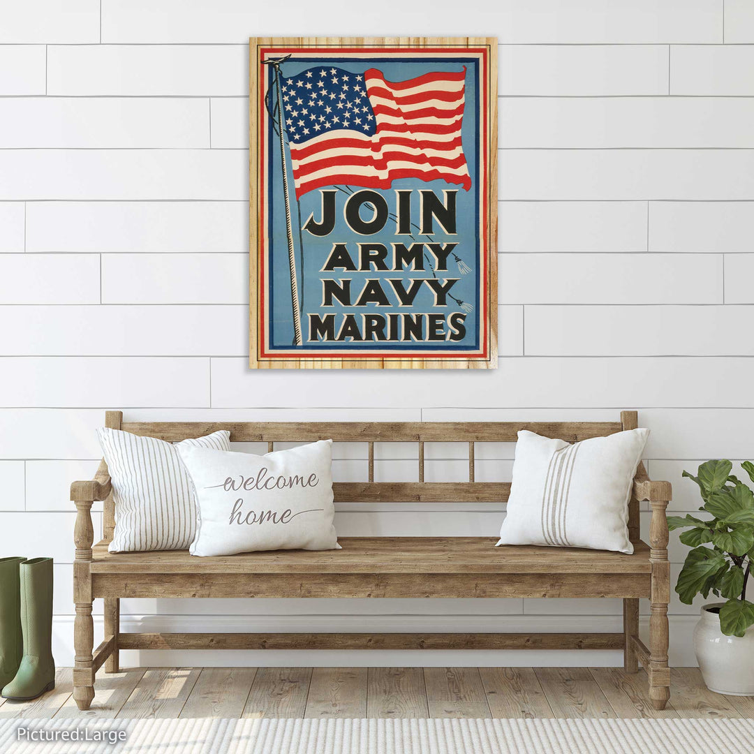 Join Army, Navy, Marines Vintage Poster