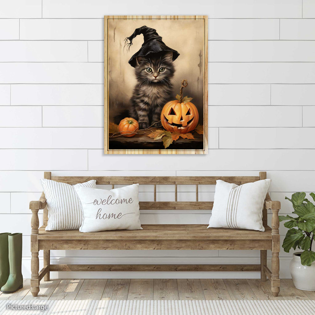 Storybook Cat and Pumpkin