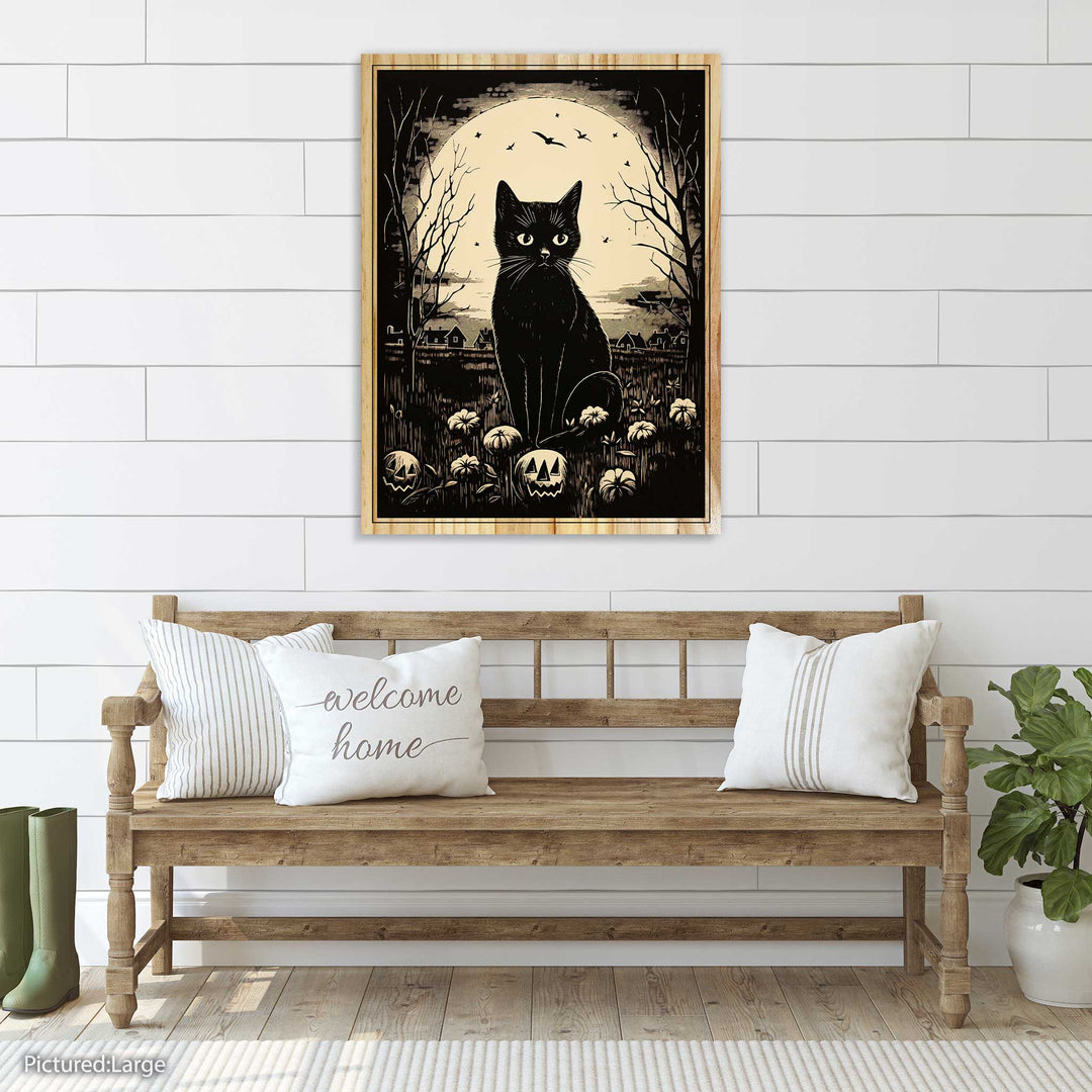 Black Cat Wood Engraving